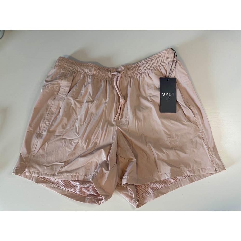 VRST Mens All Day Short Light Pink 4-Way Stretch UV Protection Size L NWT